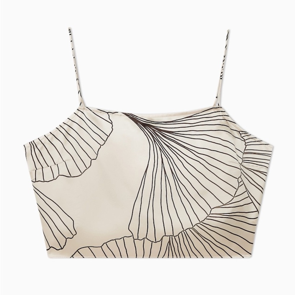 COS Floral-Print Silk Cropped Cami Top
